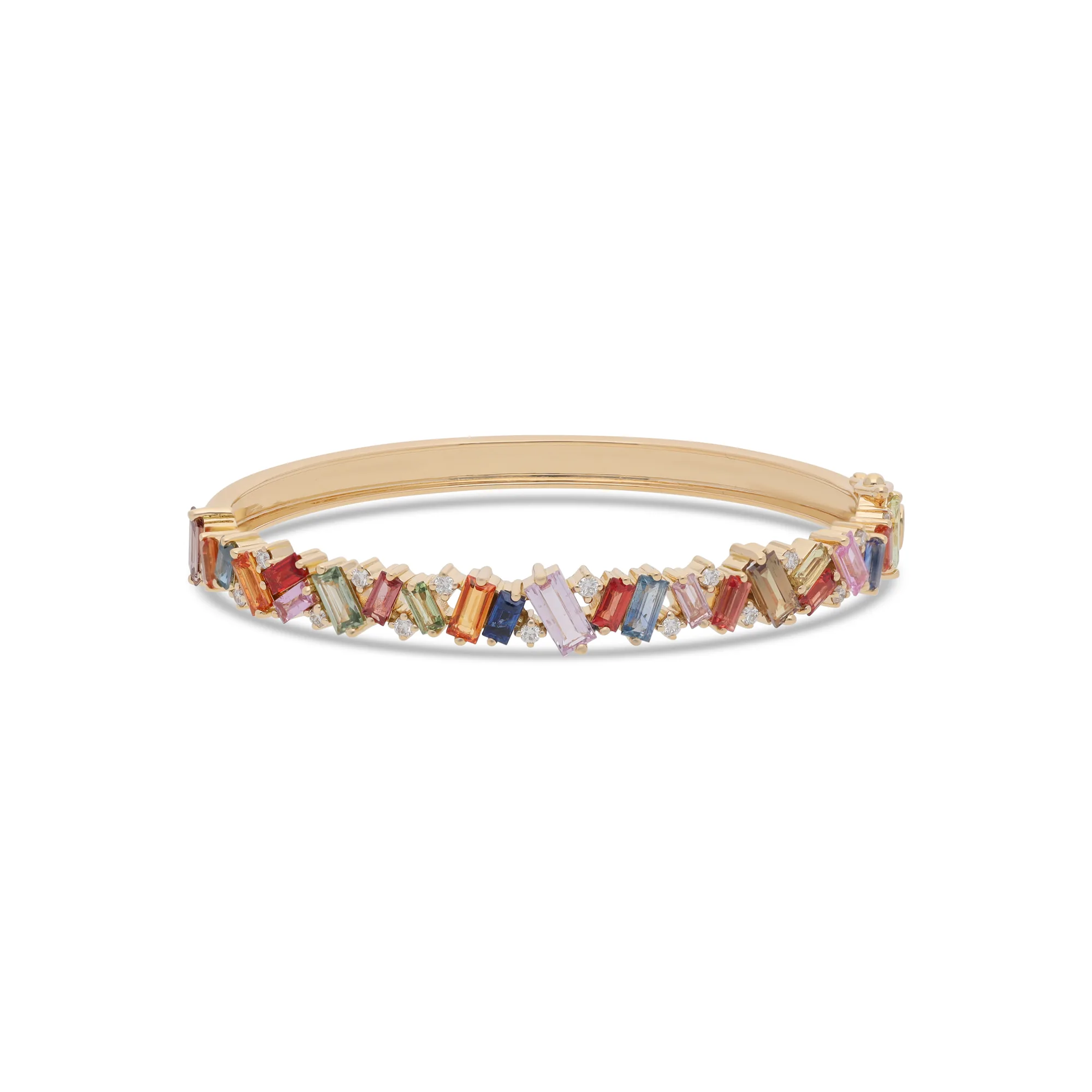 Bangle set with multi-colour sapphire and diamonds, reference HBN-2502
