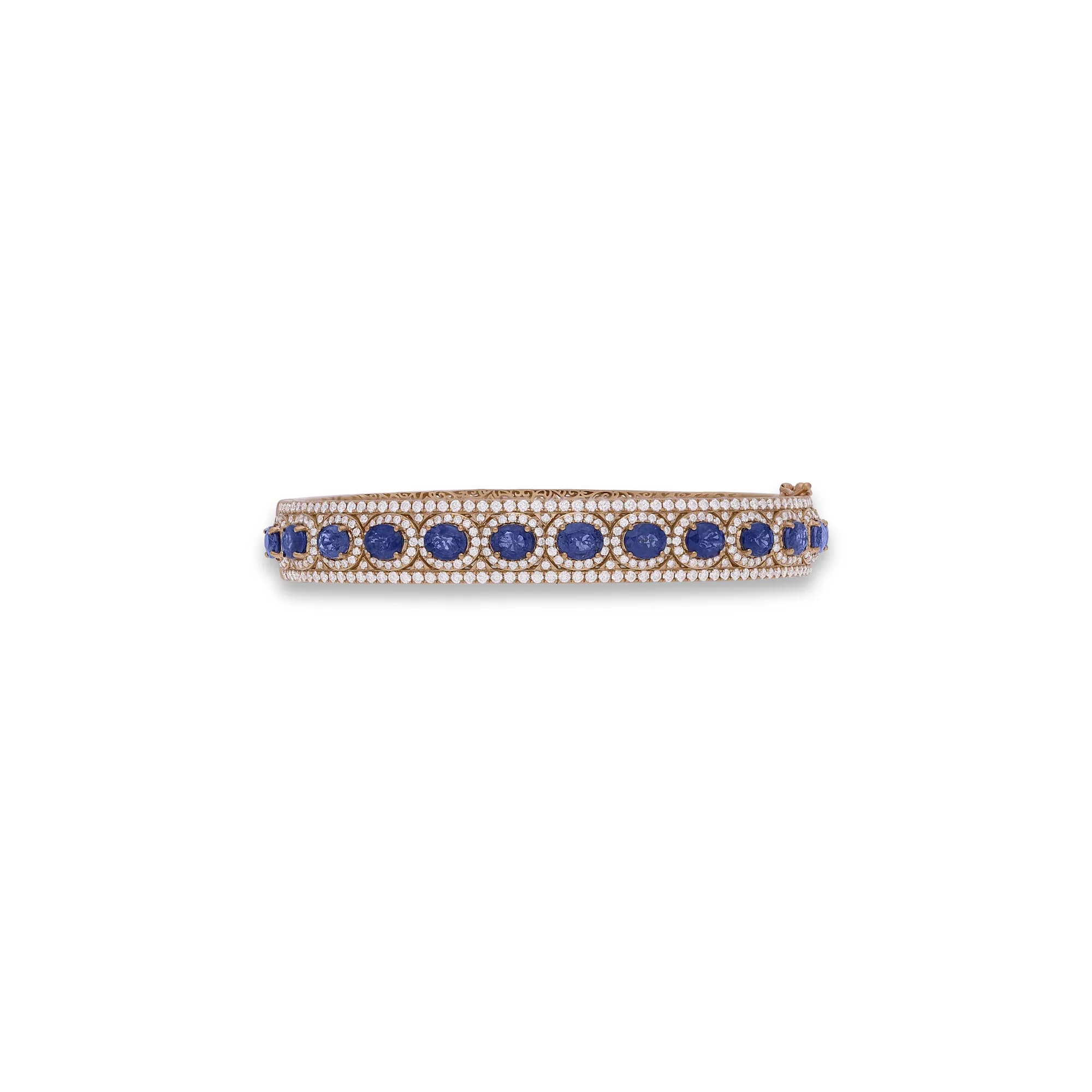 18K gold bangle set with ruby and diamonds