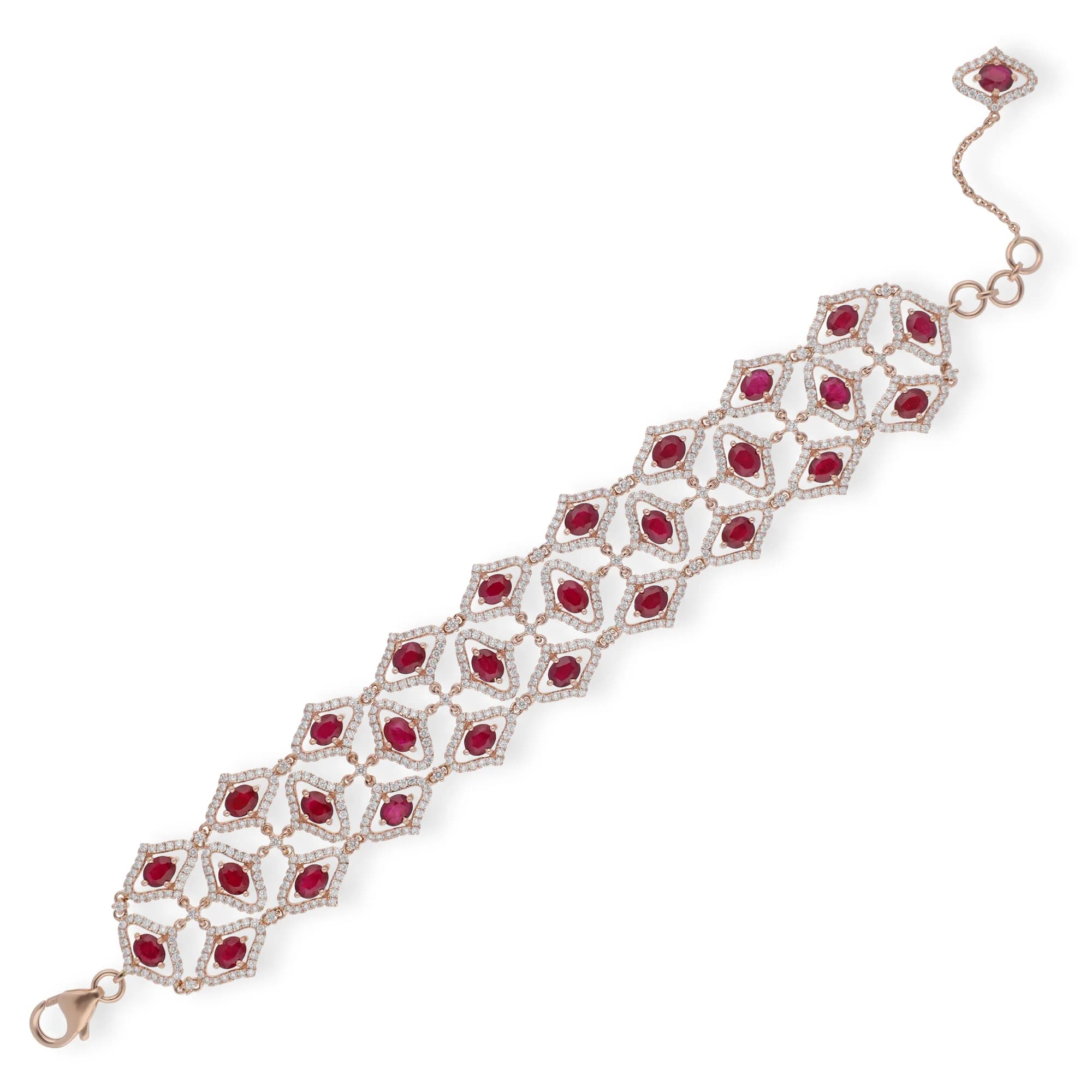 Pulsera de oro blanco 18K con zafiro y diamantes