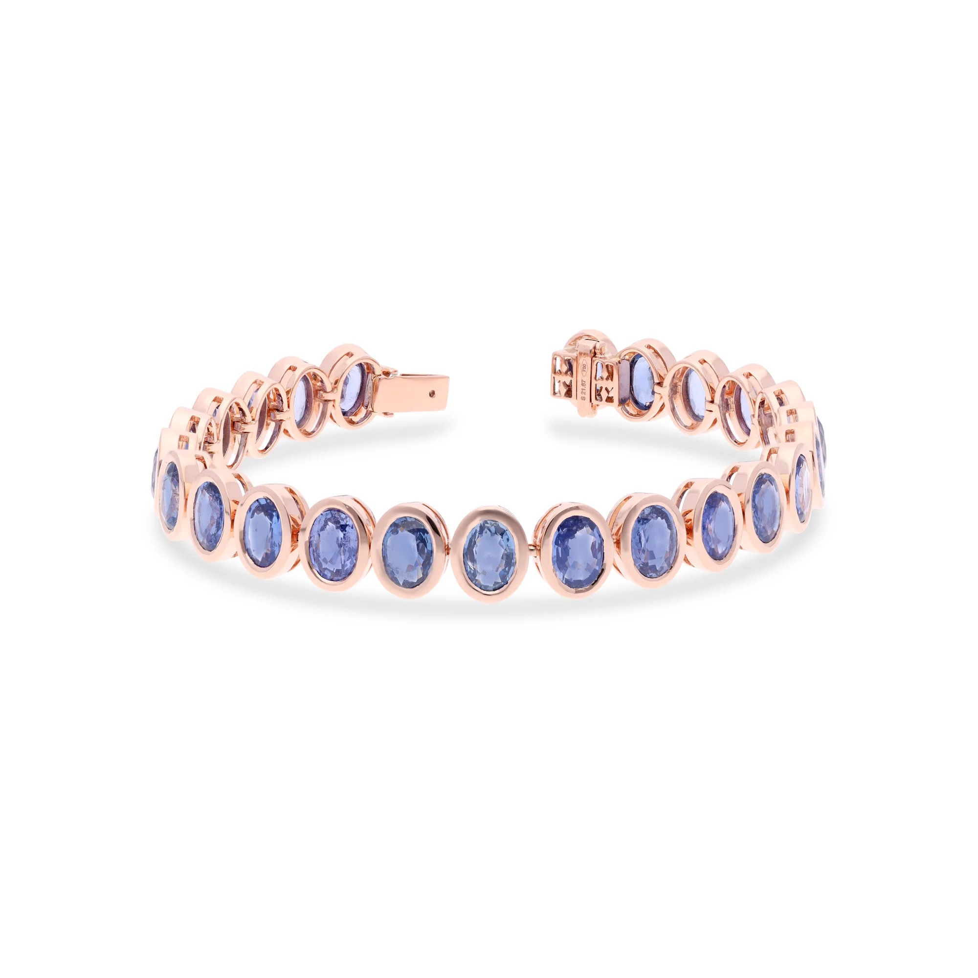Pulsera de oro 18K con zafiros multicolores