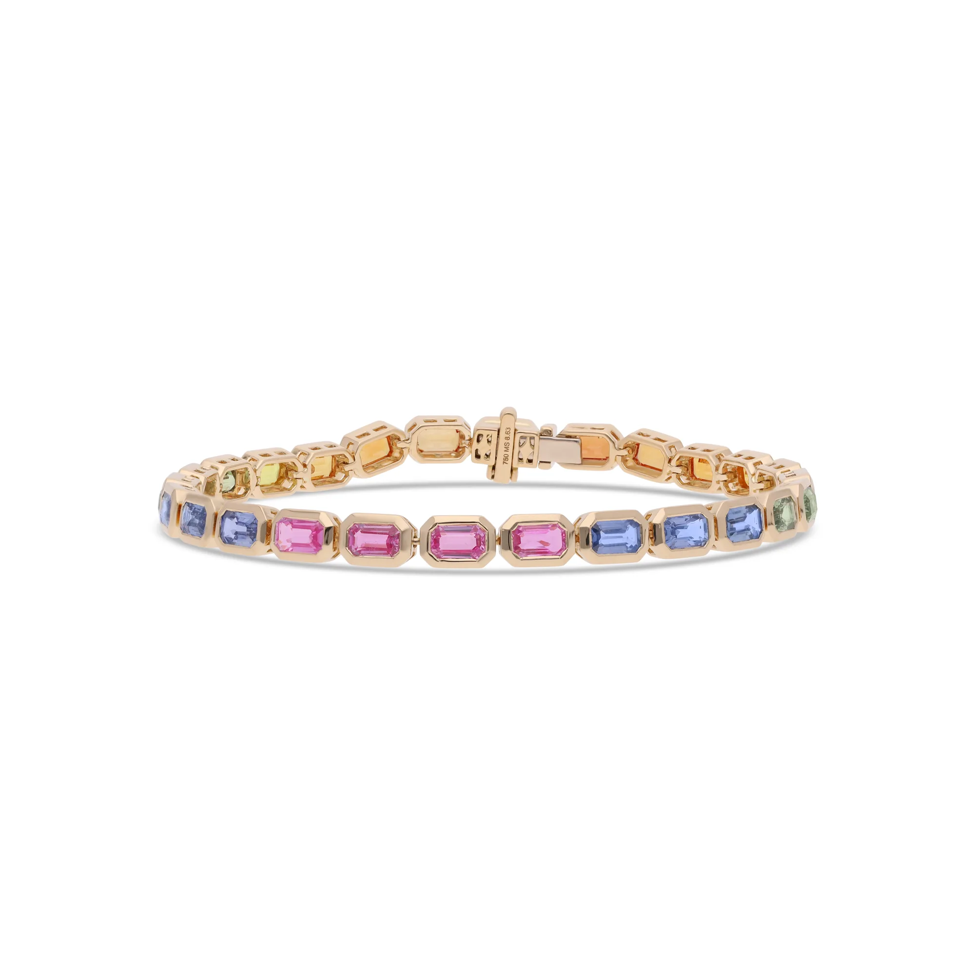 Pulsera de oro 18K con zafiro azul