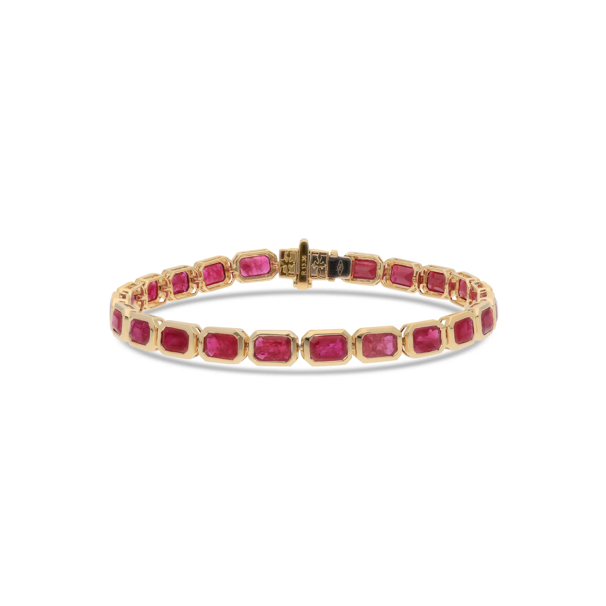 Pulsera de oro amarillo 18K con rubí, referencia HBR-2699