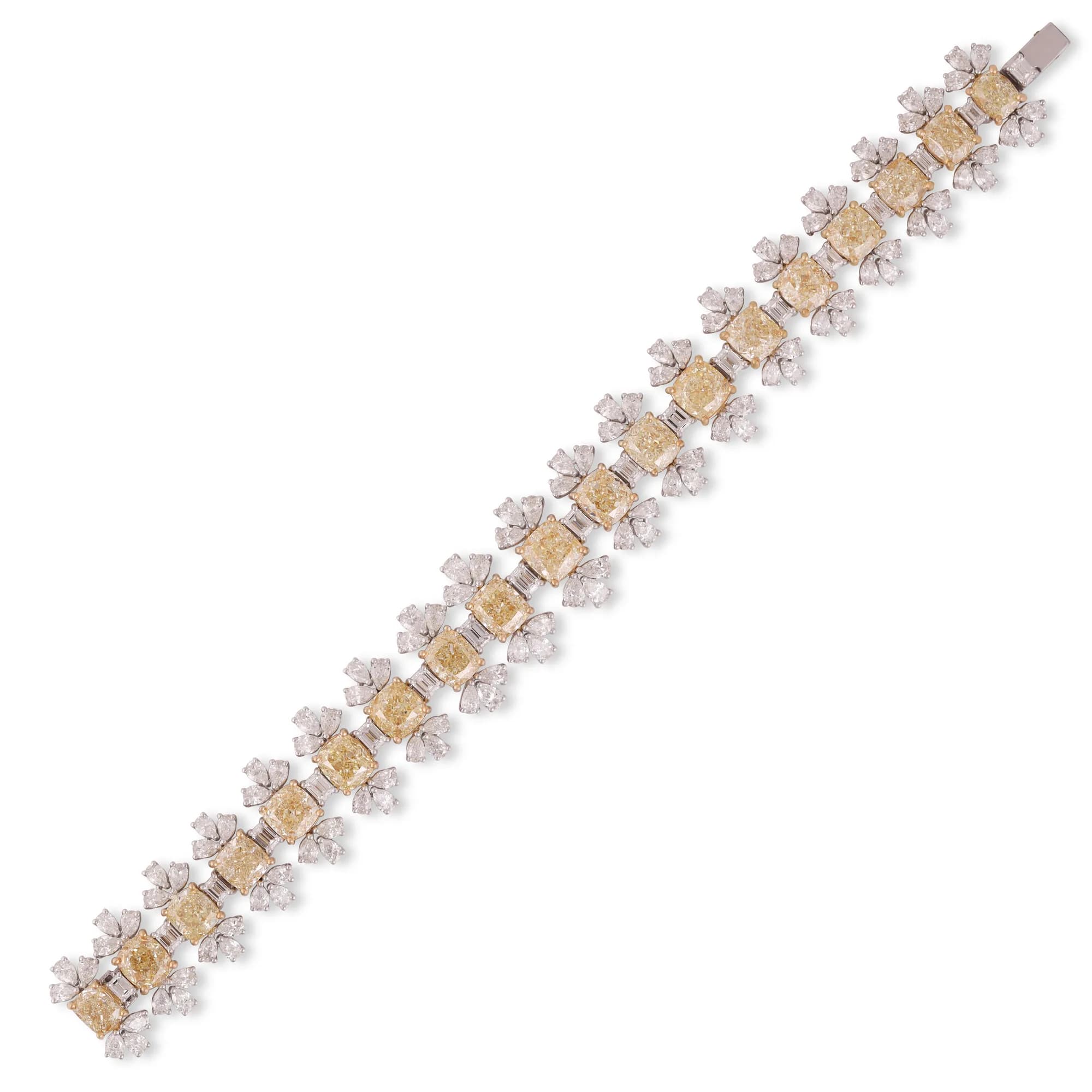 Armband aus Weißgold mit Diamanten und Gelbe Diamanten, Referenz HBR-2719