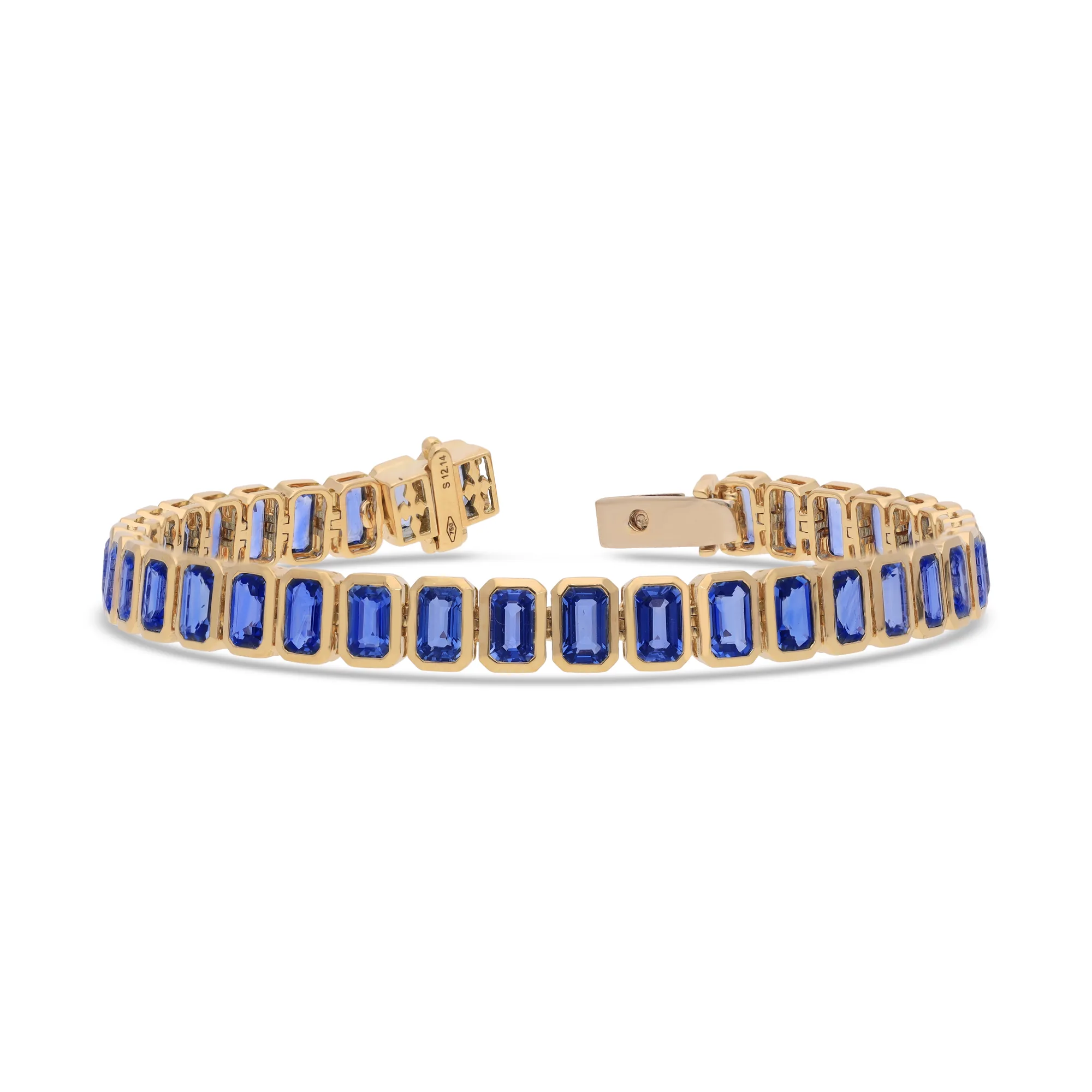 Pulsera de oro 18K con zafiro y zafiro azul