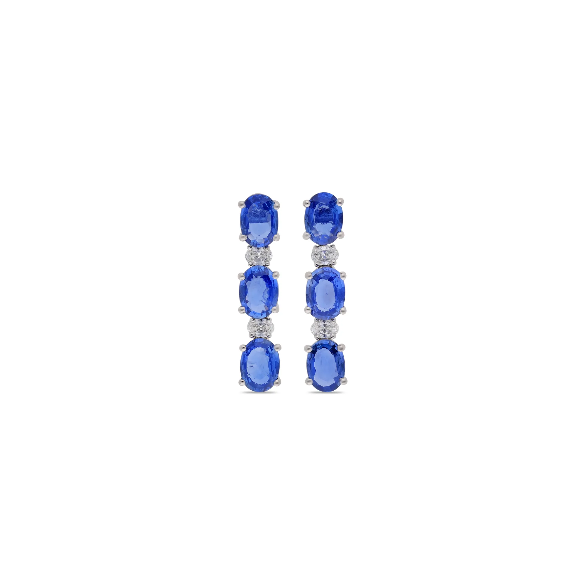 Pendientes de oro rosa y blanco 18K con rubí y diamantes