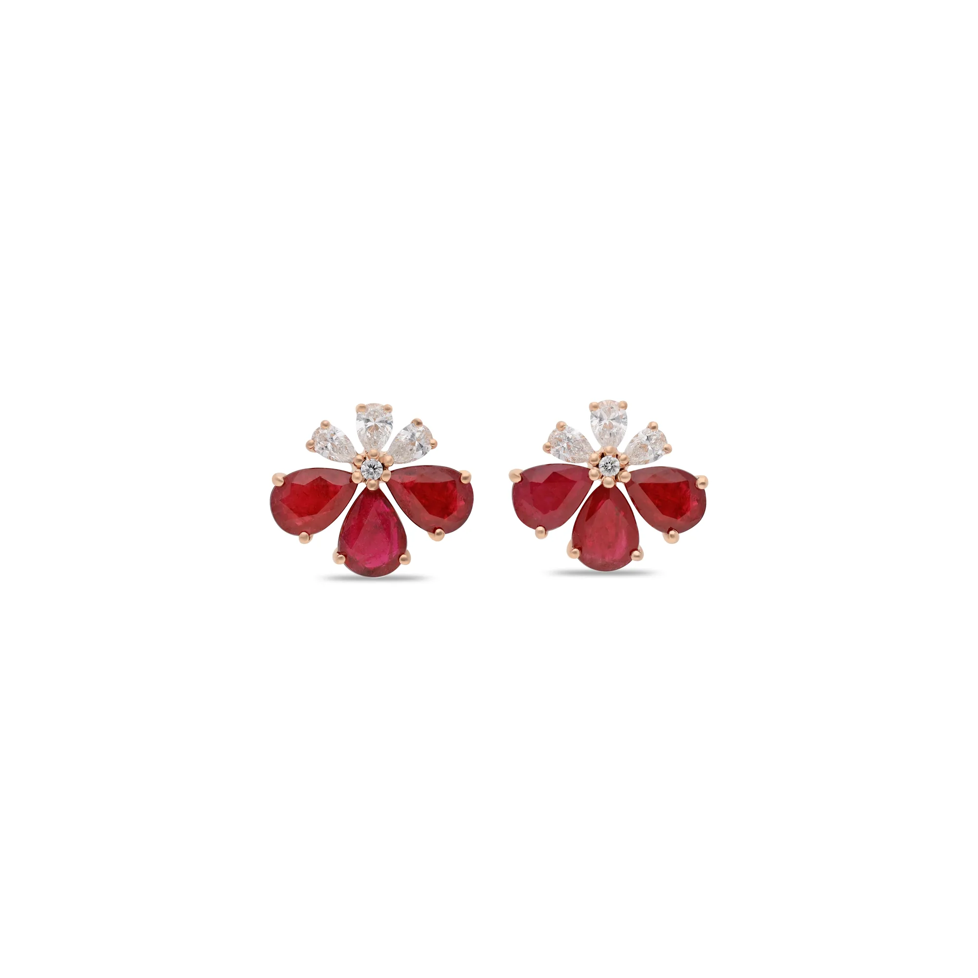 Pendientes de oro 18K con zafiro azul, esmeralda y diamantes