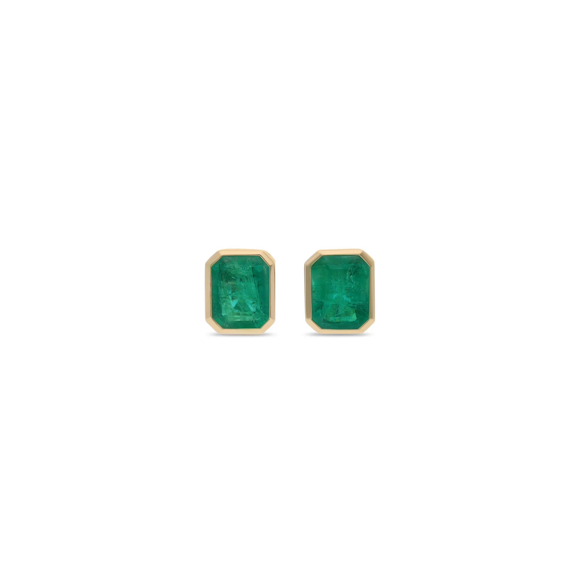 Pendientes de oro 18K con morganita y esmeralda