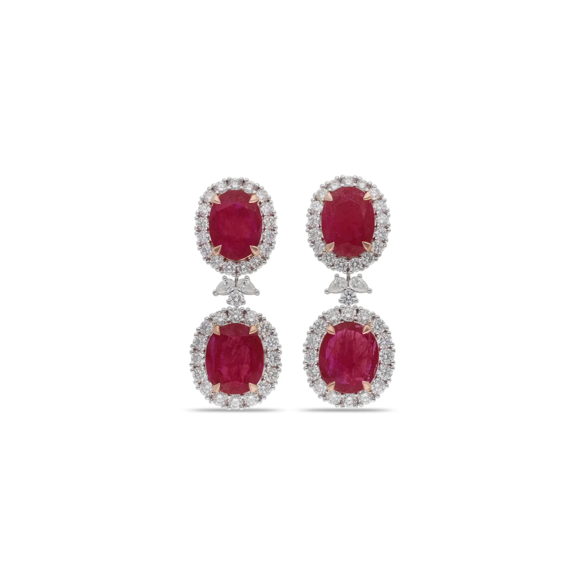 Aretes colgantes de rubí y diamante de la colección Rubí
