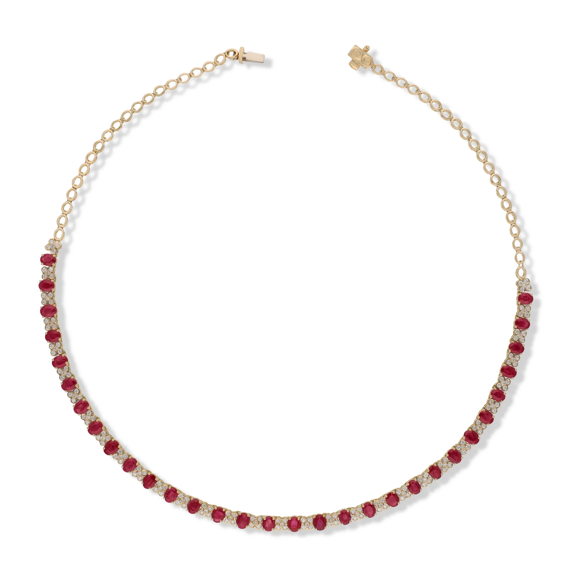 สร้อยคอทอง 18K ประดับทับทิมและเพชร รหัสอ้างอิง CN-0024