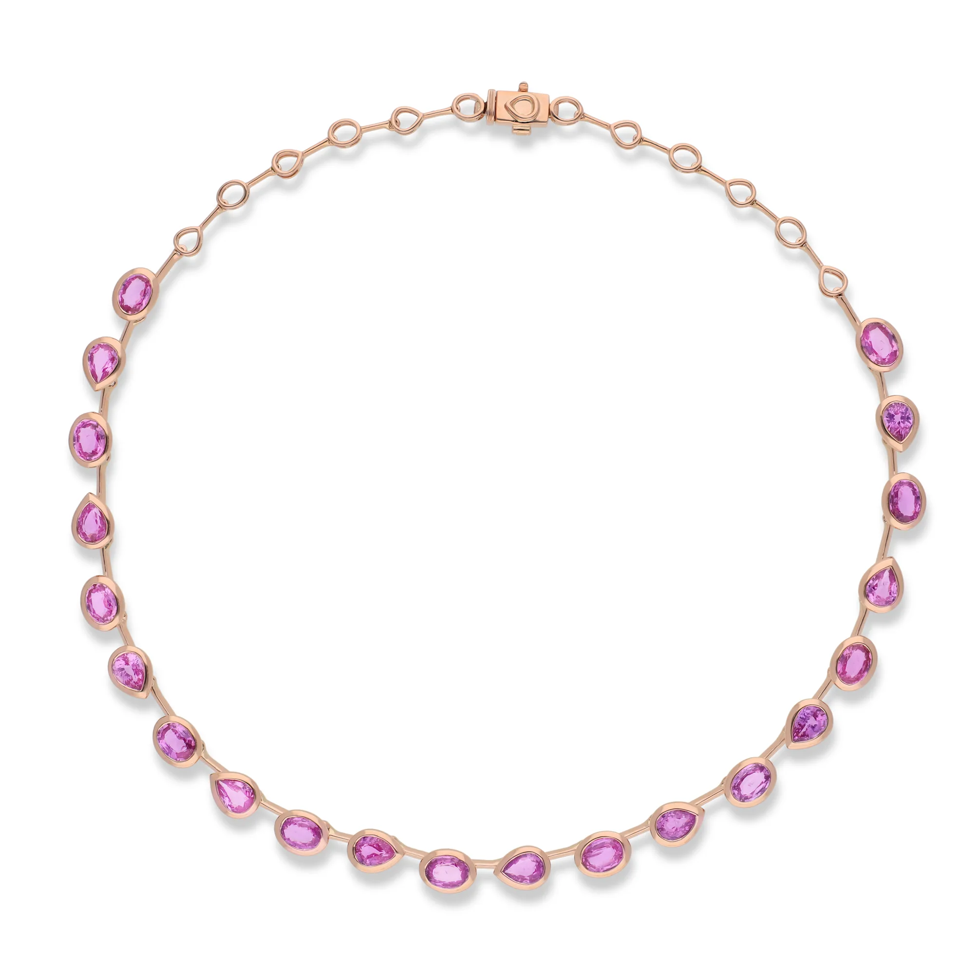 Collar de oro 18K con zafiro rosa