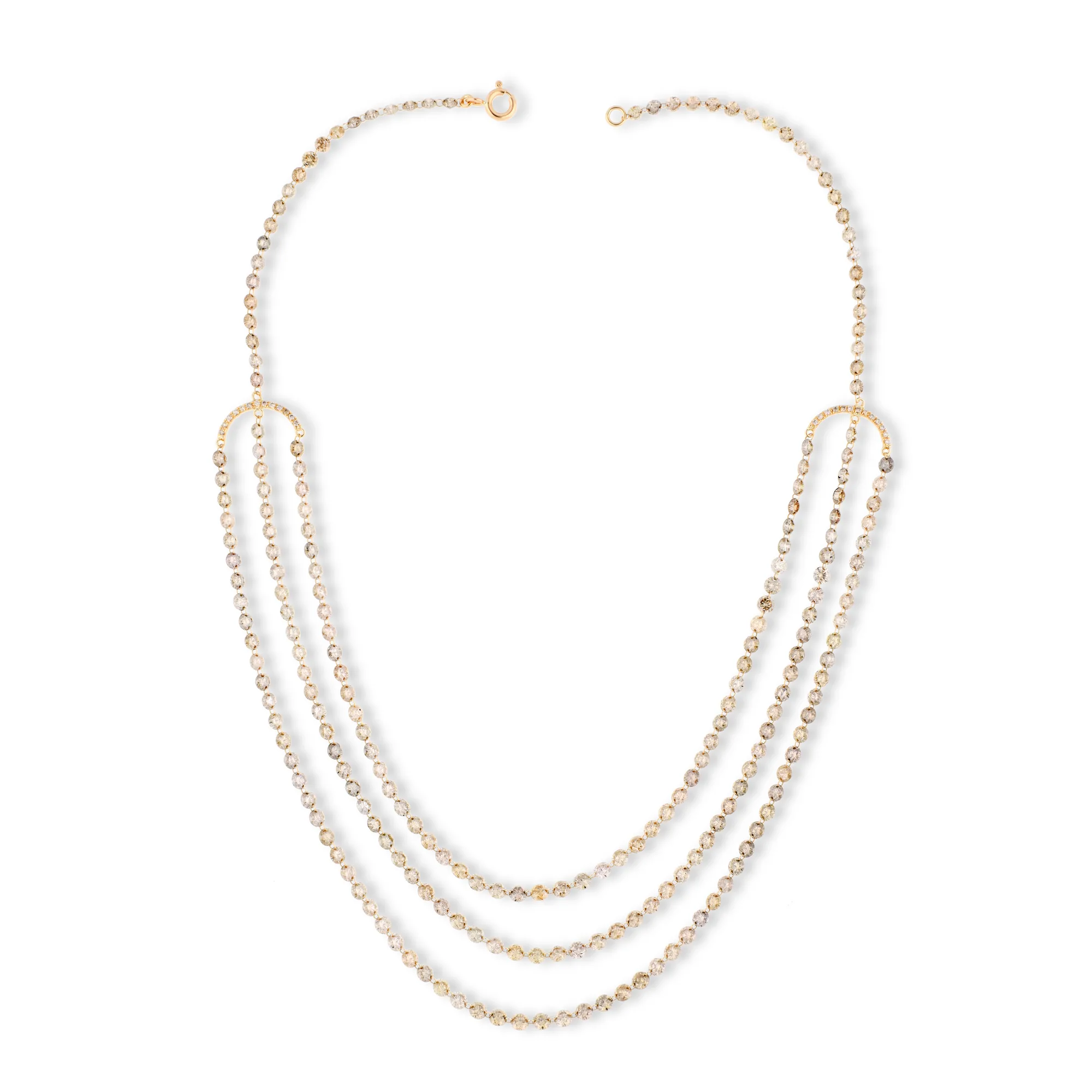 Halskette mit Schwarze Diamanten und Braune Diamanten, Referenz HN-4774