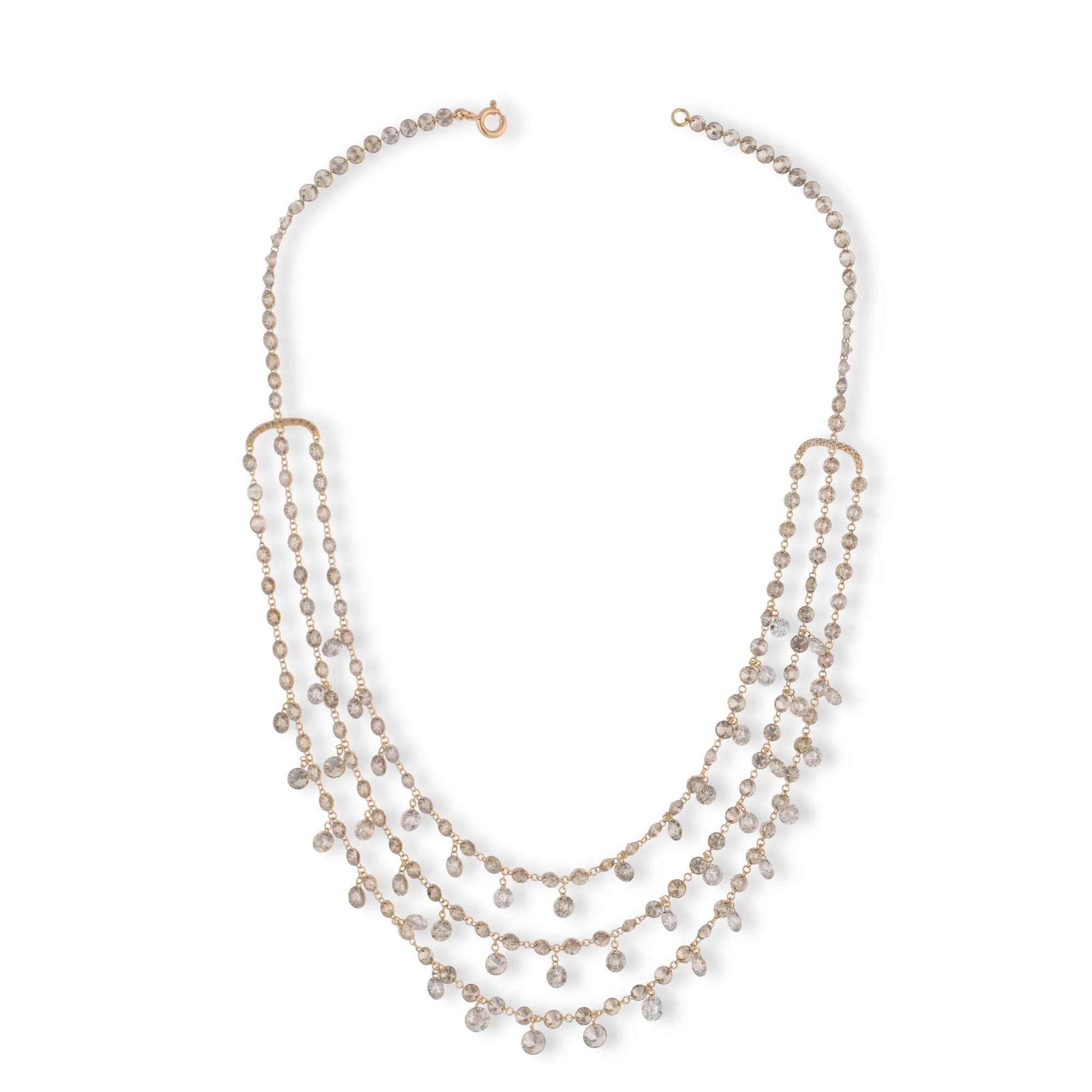 Halskette aus 18K Gelbgold mit Braune Diamanten, Referenz HN-4795