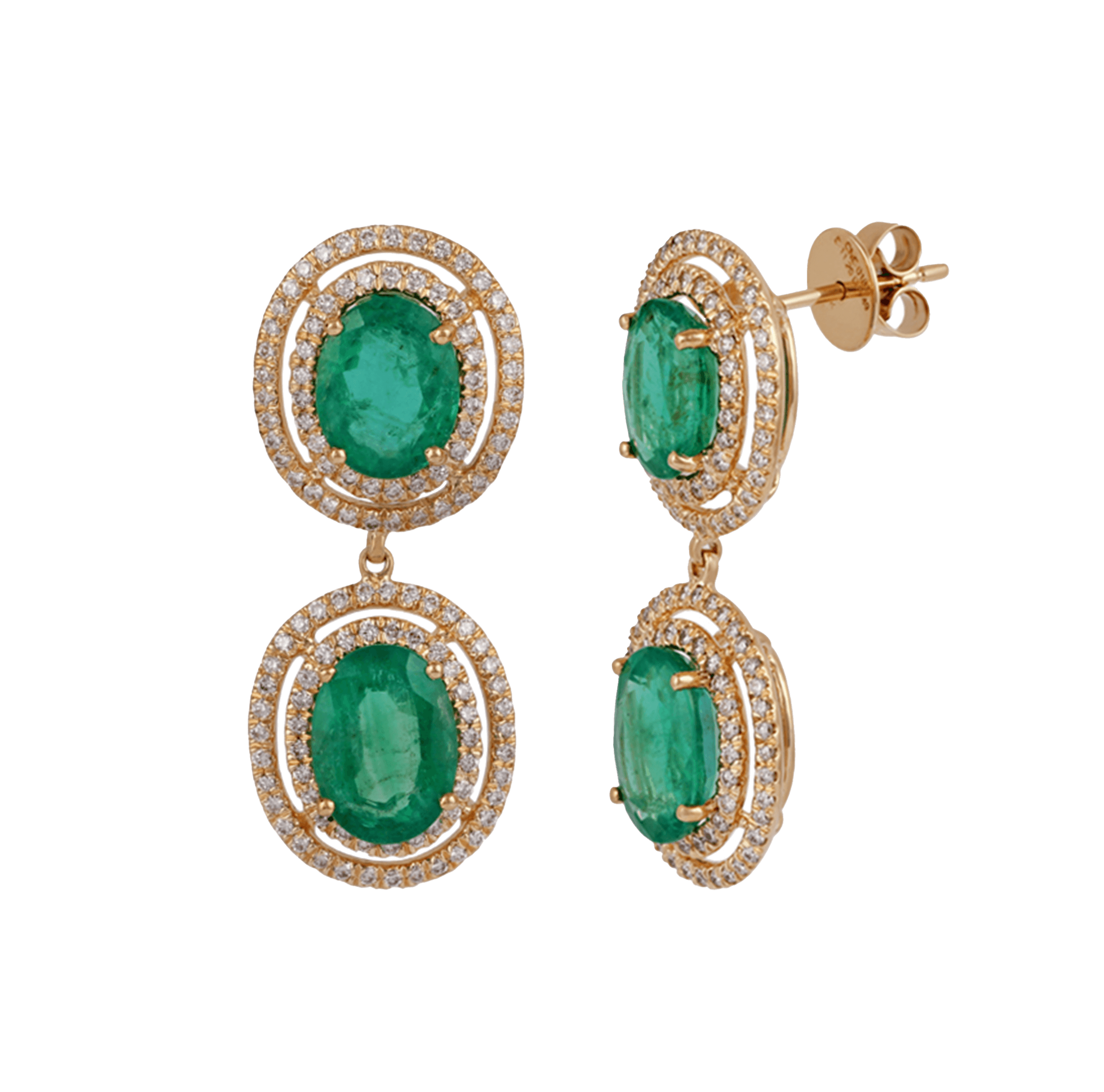 Aretes de esmeralda y diamante de la colección Viridis